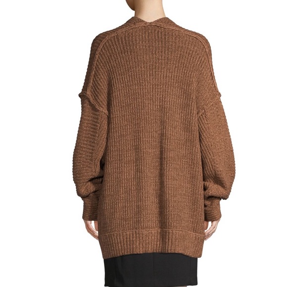 NWT Free People Cardigan Sweater Oversized Brown Knit Jacket Long Sleeve Size S - Picture 5 of 10